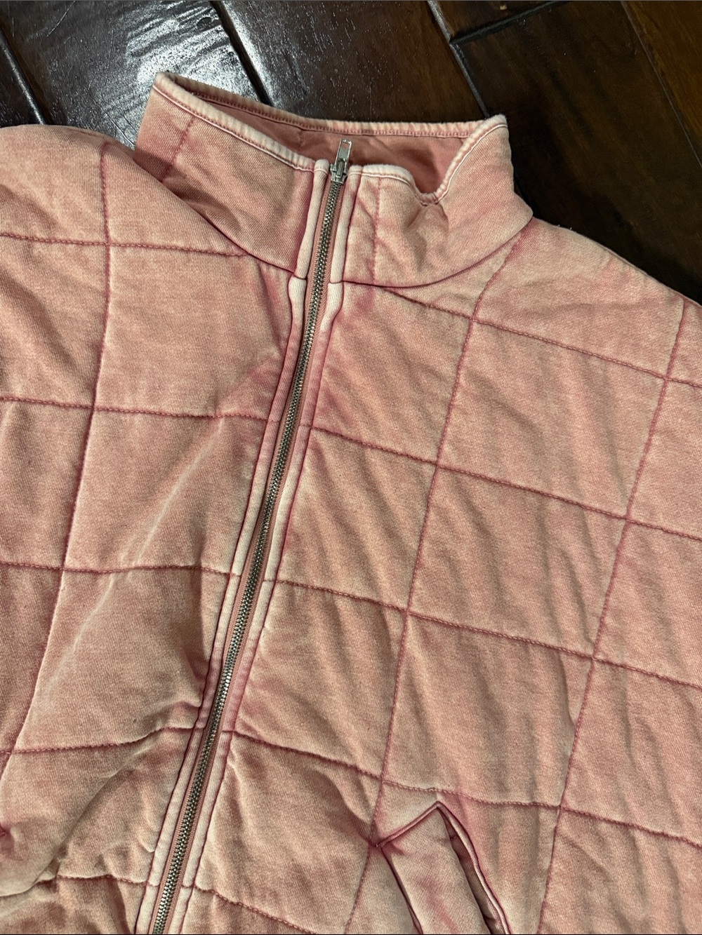 Forever 21 (L) Quilted Light Pink Zip-Up Jacket - Picture 2 of 3